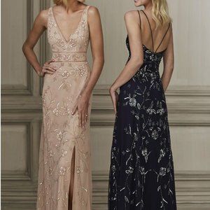 Adrianna Papell Platinum Evening Gown BLACK NWT